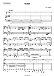 Sheet music, chords Alice Cooper - Poison