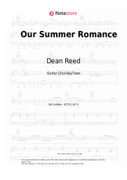Sheet music, chords Dean Reed - Our Summer Romance