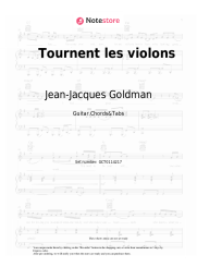 Sheet music, chords Jean-Jacques Goldman - Tournent les violons