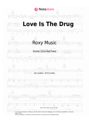 Sheet music, chords Roxy Music - Love Is The Drug