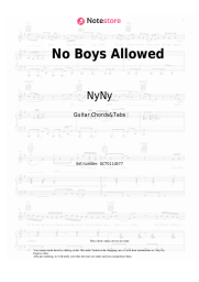 Sheet music, chords NyNy - No Boys Allowed