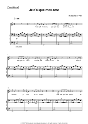 Sheet music, chords Natasha St-Pier - Je n’ai que mon ame