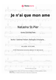 Sheet music, chords Natasha St-Pier - Je n’ai que mon ame