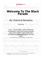 Sheet music, chords My Chemical Romance - Welcome To The Black Parade