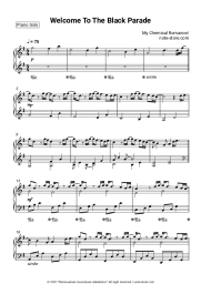 Sheet music, chords My Chemical Romance - Welcome To The Black Parade