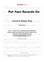 Sheet music, chords Corinne Bailey Rae - Put Your Records On