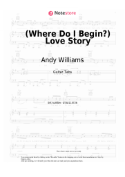 Sheet music, chords Andy Williams - (Where Do I Begin?) Love Story