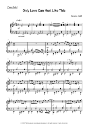 Sheet music, chords Paloma Faith - Only Love Can Hurt Like This