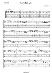 Sheet music, chords Beth Hart - Love Is A Lie