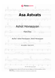 Sheet music, chords Ashot Hovsepyan - Asa Astvats