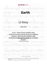 Sheet music, chords Lil Dicky - Earth