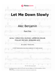 Sheet music, chords Alec Benjamin, Alessia Cara - Let Me Down Slowly