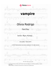 Sheet music, chords Olivia Rodrigo - vampire