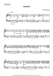 Sheet music, chords Olivia Rodrigo - vampire