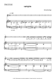 Sheet music, chords Olivia Rodrigo - vampire