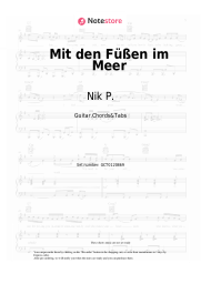 Sheet music, chords Nik P. - Mit den Füßen im Meer