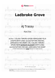 Sheet music, chords AJ Tracey - Ladbroke Grove