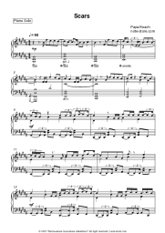 Sheet music, chords Papa Roach - Scars