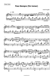 Sheet music, chords Sarah Engels - Para Siempre (Für immer)