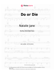 Sheet music, chords Natalie Jane - Do or Die