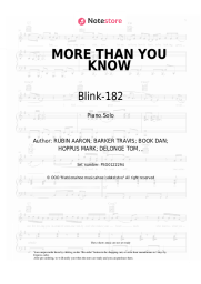 Sheet music, chords Blink-182 - MORE THAN YOU KNOW