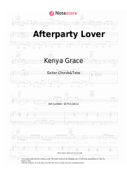 Sheet music, chords Kenya Grace - Afterparty Lover