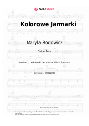 Sheet music, chords Maryla Rodowicz - Kolorowe Jarmarki