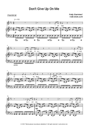 Sheet music, chords Andy Grammer - Don't Give Up on Me (From Five Feet Apart)