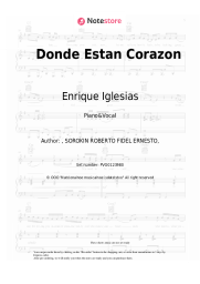 Sheet music, chords Enrique Iglesias - Donde Estan Corazon