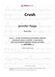 Sheet music, chords Jennifer Paige - Crush