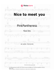 Sheet music, chords PinkPantheress - Nice to meet you