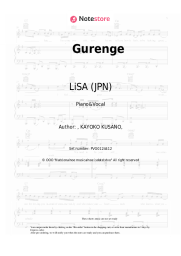 Sheet music, chords LiSA (JPN) - Gurenge