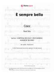 Sheet music, chords Coez - È sempre bello