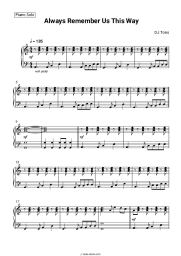 Sheet music, chords DJ Tons - Always Remember Us This Way