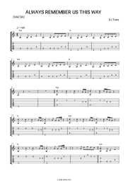 Sheet music, chords DJ Tons - Always Remember Us This Way