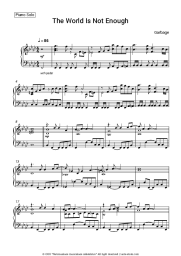 Sheet music, chords Garbage - The World Is Not Enough