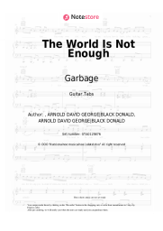 Sheet music, chords Garbage - The World Is Not Enough