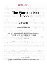 Sheet music, chords Garbage - The World Is Not Enough