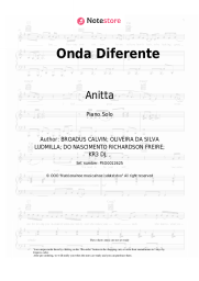 Sheet music, chords Anitta, Ludmilla, Snoop Dogg, Papatinho - Onda Diferente