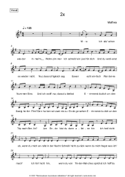 Sheet music, chords Mathea - 2x