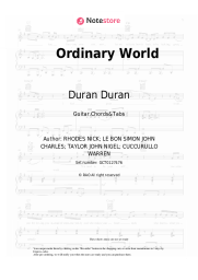 Sheet music, chords Duran Duran - Ordinary World