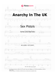 Sheet music, chords Sex Pistols - Anarchy In The UK