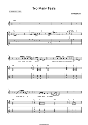 Sheet music, chords Whitesnake - Too Many Tears