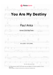 Sheet music, chords Paul Anka - You Are My Destiny