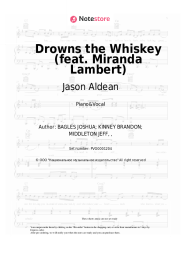 Sheet music, chords Jason Aldean - Drowns the Whiskey (feat. Miranda Lambert)
