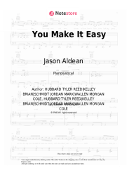 Sheet music, chords Jason Aldean - You Make It Easy