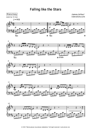 Sheet music, chords James Arthur - Falling like the Stars