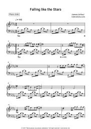 Sheet music, chords James Arthur - Falling like the Stars