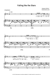 Sheet music, chords James Arthur - Falling like the Stars