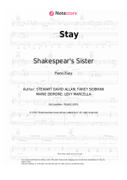 Sheet music, chords Shakespear's Sister - Stay